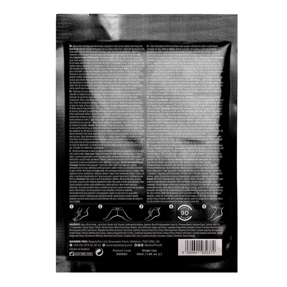 BARBER PRO Gentlemens Foot Peel Booties- 1 Pair